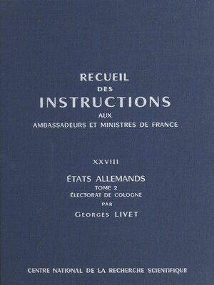 cover image of Recueil des instructions données aux ambassadeurs et ministres de France (28.2)
